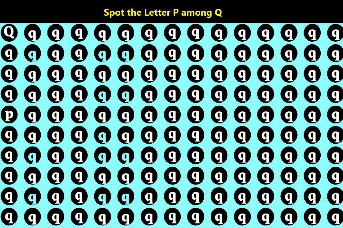 Optical Illusion Brain Test: If you have Sharp Eyes Find the letter P among  4 in 12 Seconds? - News