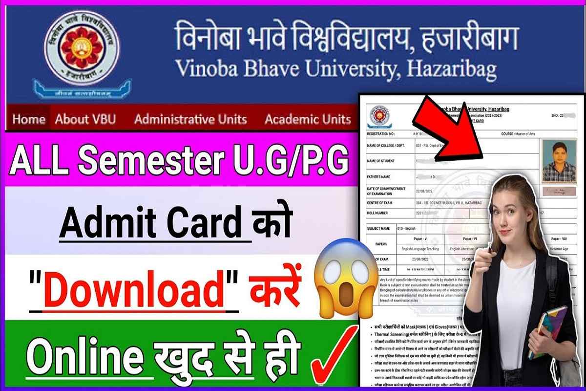 Vinoba Bhave VBU University UG PG Admit Card 2024 Annual