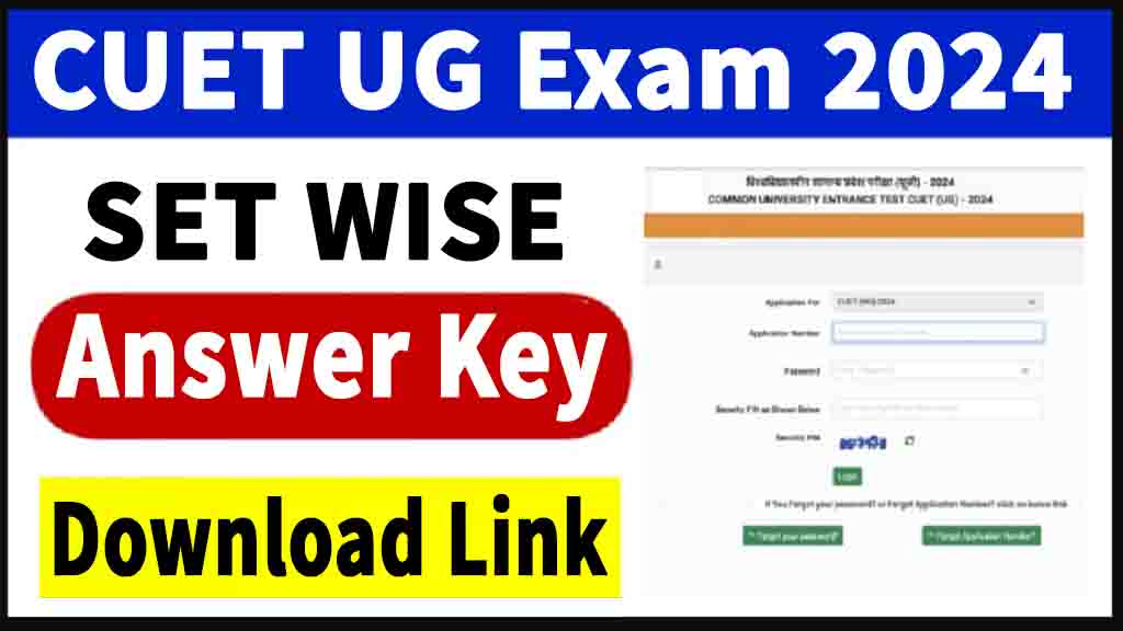 Cuet Ug Answer Key 2024 Set Wise Direct Download Link Available Here