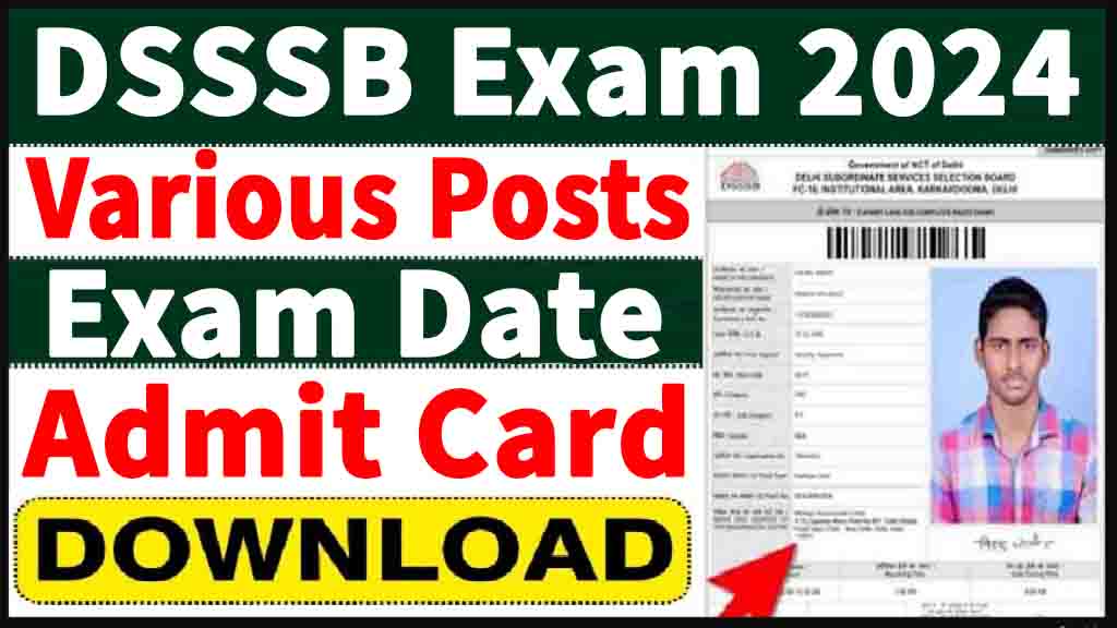 DSSSB Admit Card 2024 July 2024 Exam Date, Admit Card Direct Download