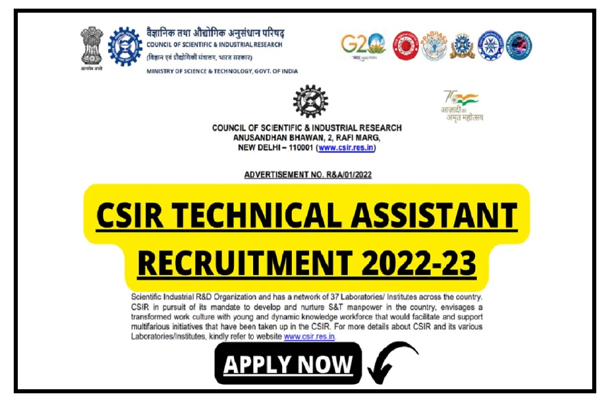 CSIR Technical Assistant Recruitment 2023 SarkariResult