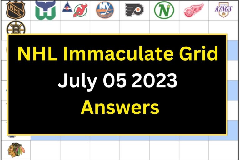 NHL Immaculate Grid July 05 2023 Answers Meaning, Rules, and Trivia