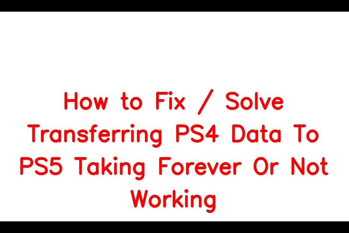 Transferring Data from PS4 to PS5
