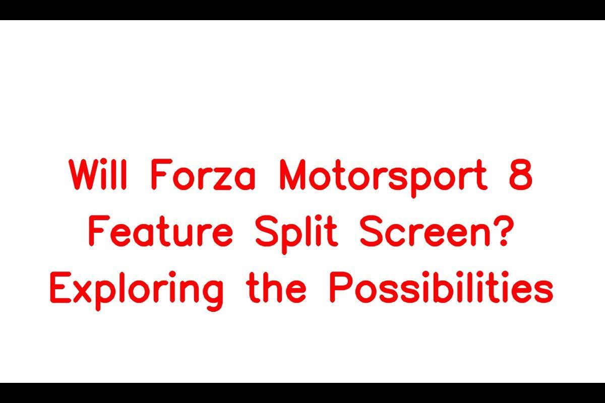 Forza Motorsport 8: Split-Screen Functionality