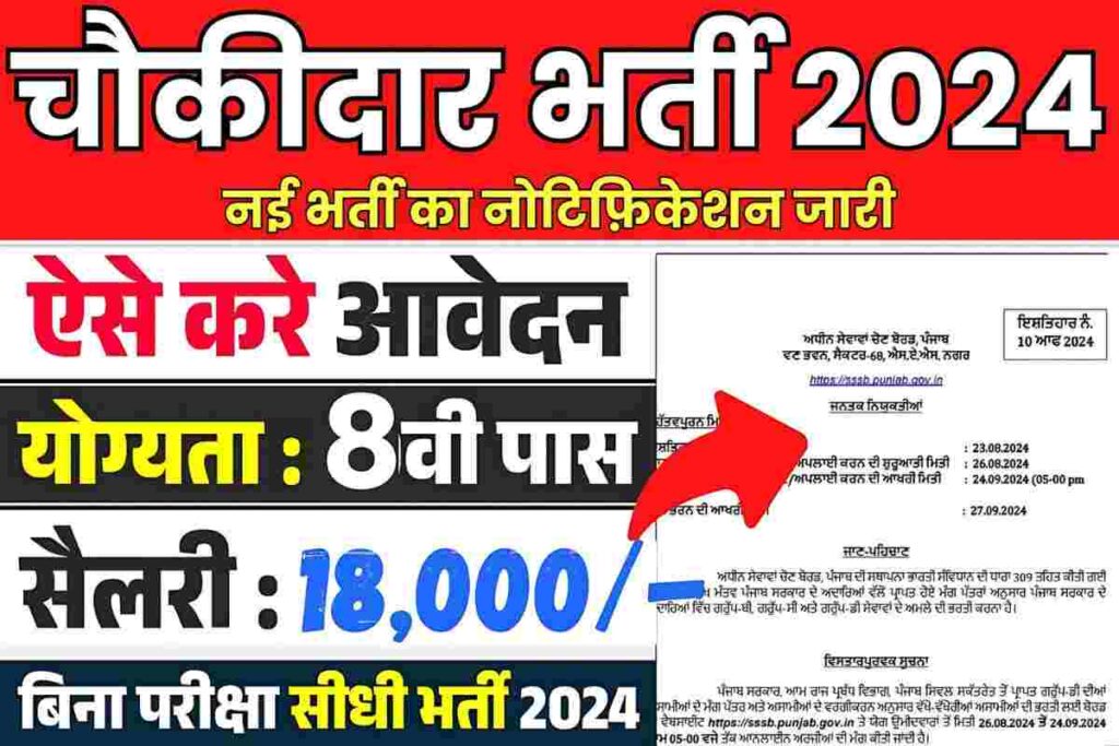 Sewadar Chowkidar Recruitment 2024